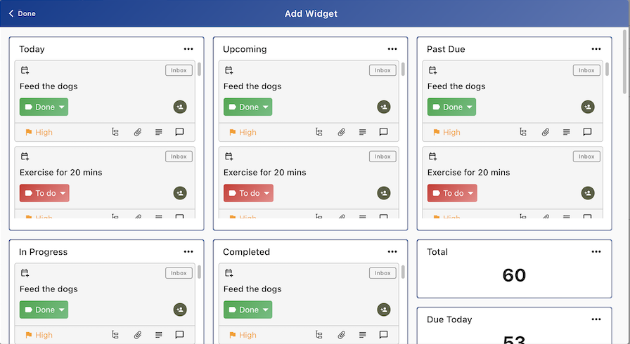Add widgets