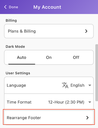 Rearrange Footer